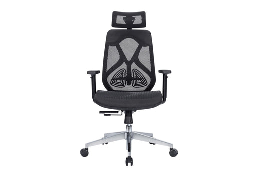 Lumina Ergonomic High Back Office Chair – Adjustable Arms, Lumbar Support, Mesh Seat, Synchro Tilt and Seat Slider, Glass-Filled Nylon Frame, Class 3 Gas Lift WFH Use Black, 3 Years Warranty