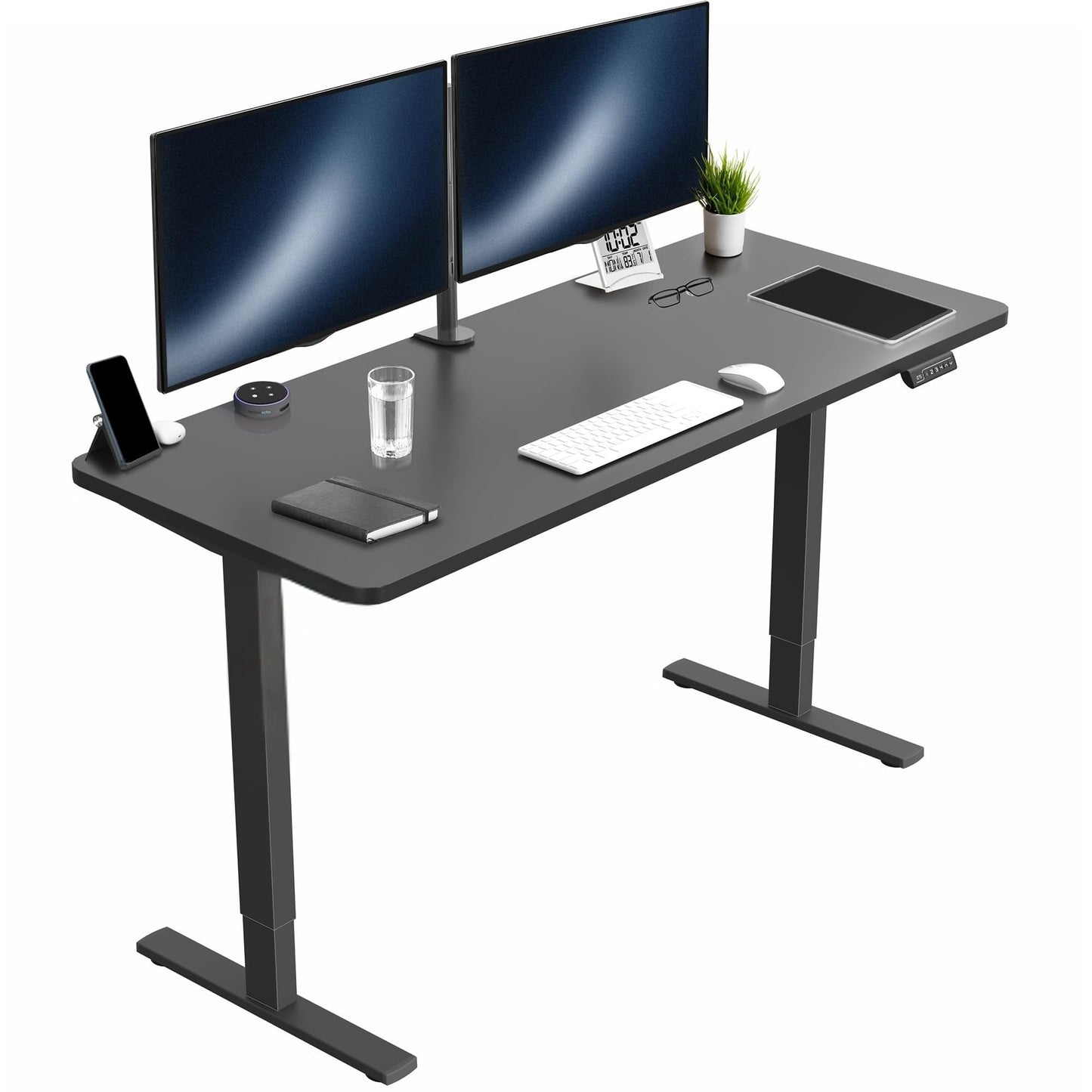 EasyLift Electric Height Adjustable Desk | Ergonomic Sit-Stand Work from Home Table | 4 Memory Presets | Silent Motor | 1200 x 600 mm Thick Top | 5 Years Warranty | Black