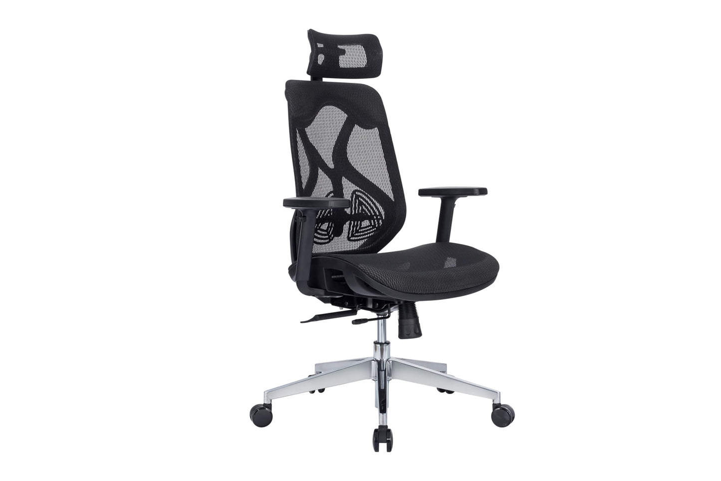 Lumina Ergonomic High Back Office Chair – Adjustable Arms, Lumbar Support, Mesh Seat, Synchro Tilt and Seat Slider, Glass-Filled Nylon Frame, Class 3 Gas Lift WFH Use Black, 3 Years Warranty