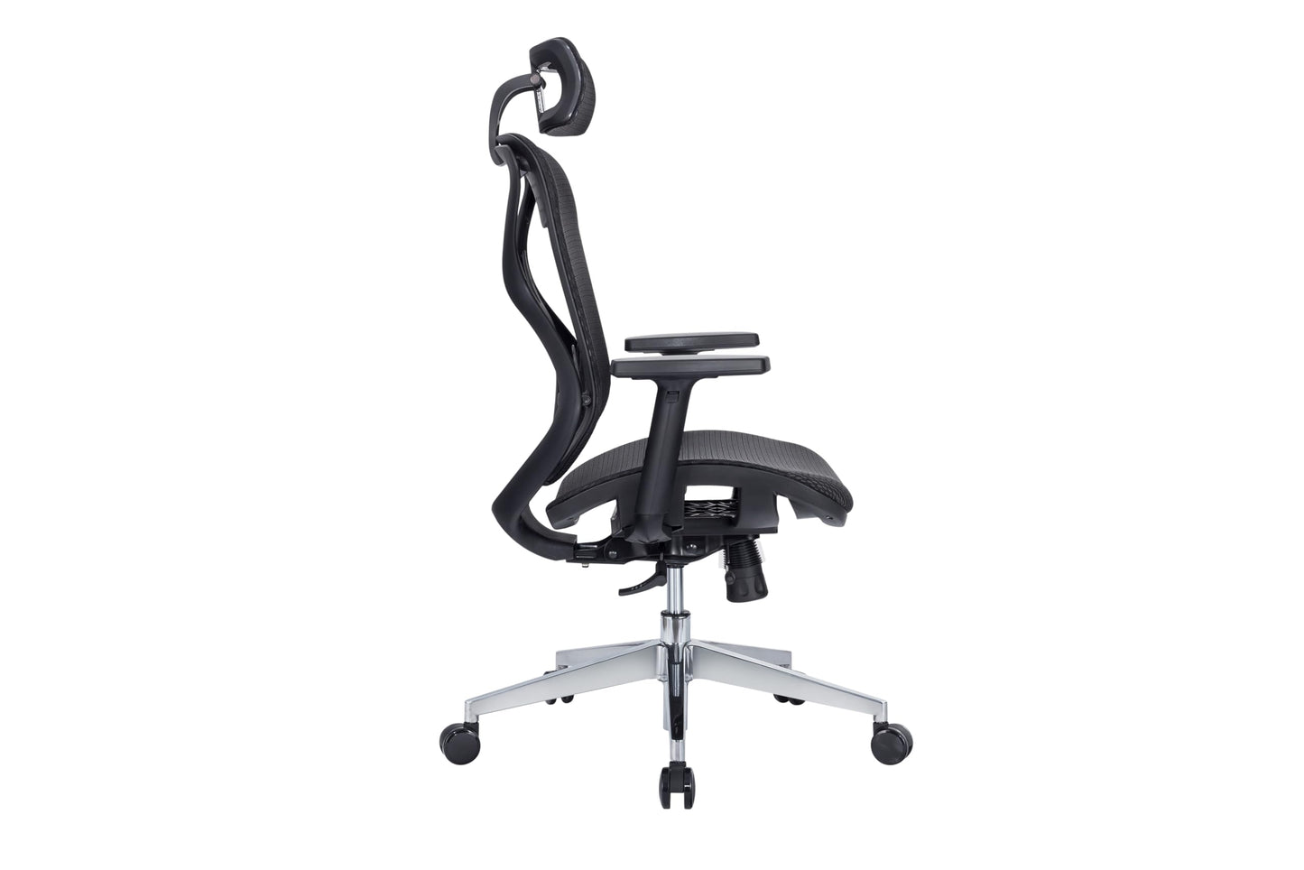 Lumina Ergonomic High Back Office Chair – Adjustable Arms, Lumbar Support, Mesh Seat, Synchro Tilt and Seat Slider, Glass-Filled Nylon Frame, Class 3 Gas Lift WFH Use Black, 3 Years Warranty