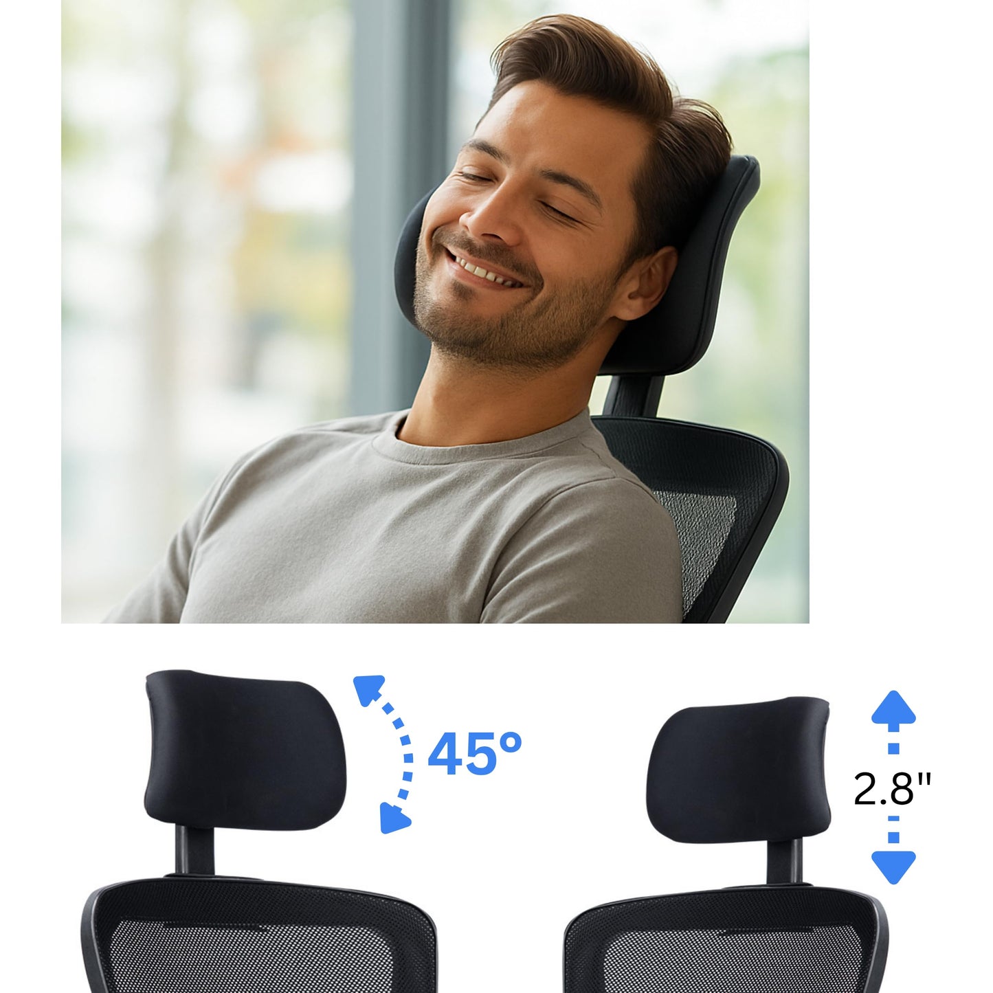 Ergonomic Mesh Office Chair for Work | 10 Year Warranty | Multi-Lock Synchro Tilt Recline Mechanism | 2D Armrest | Adjustable Lumbar | High Back | Black