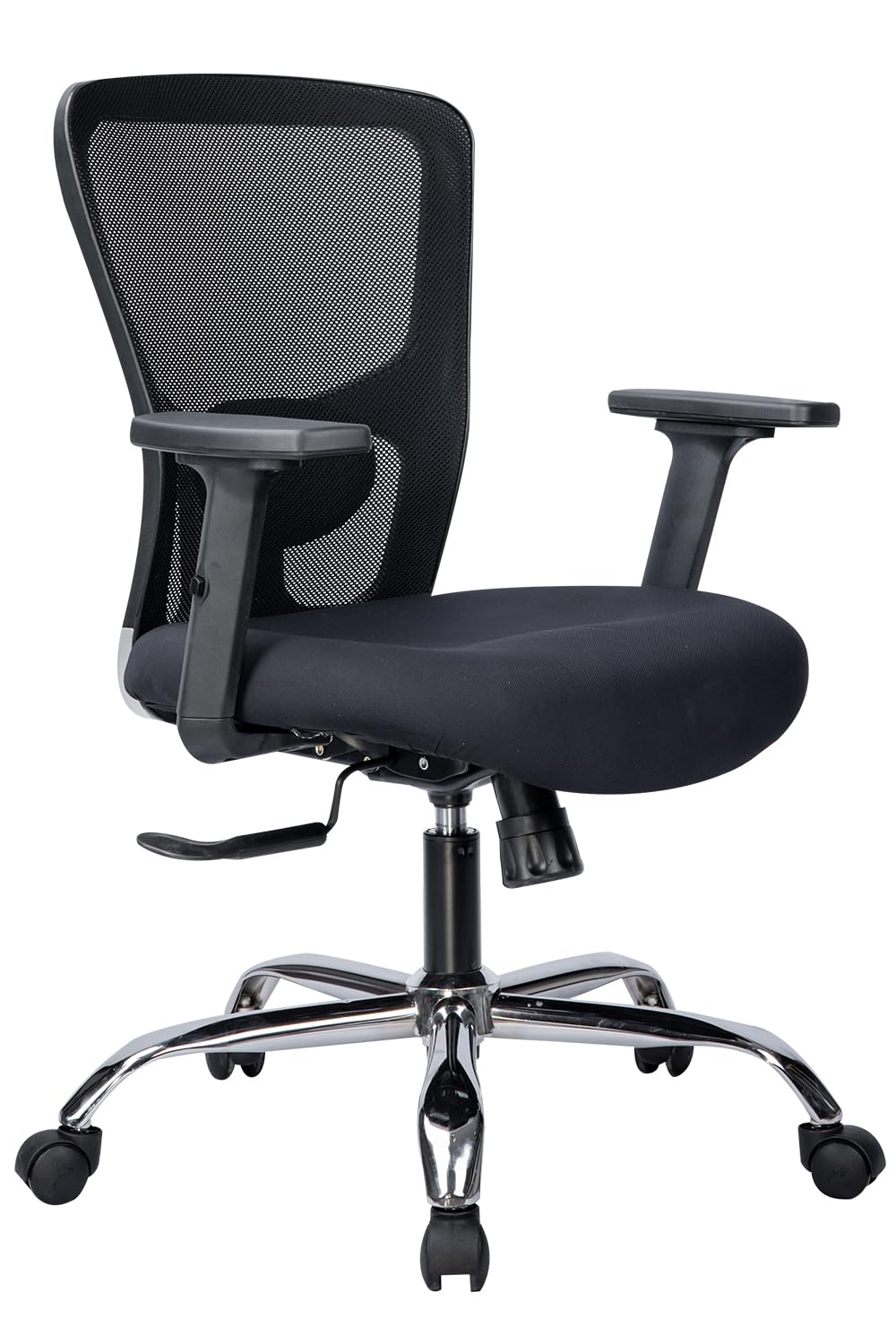CloudSit™ Ergonest Medium Back Ergonomic Office Chair | Intelli-Adapt Recline, Adjustable Lumbar, 2D Armrest | Mesh Back | Moulded Foam Seat | 10-Years Warranty | Black