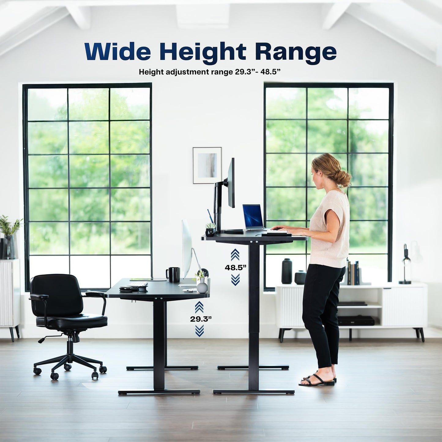 EasyLift Electric Height Adjustable Desk | Ergonomic Sit-Stand Work from Home Table | 4 Memory Presets | Silent Motor | 1200 x 600 mm Thick Top | 5 Years Warranty | Black